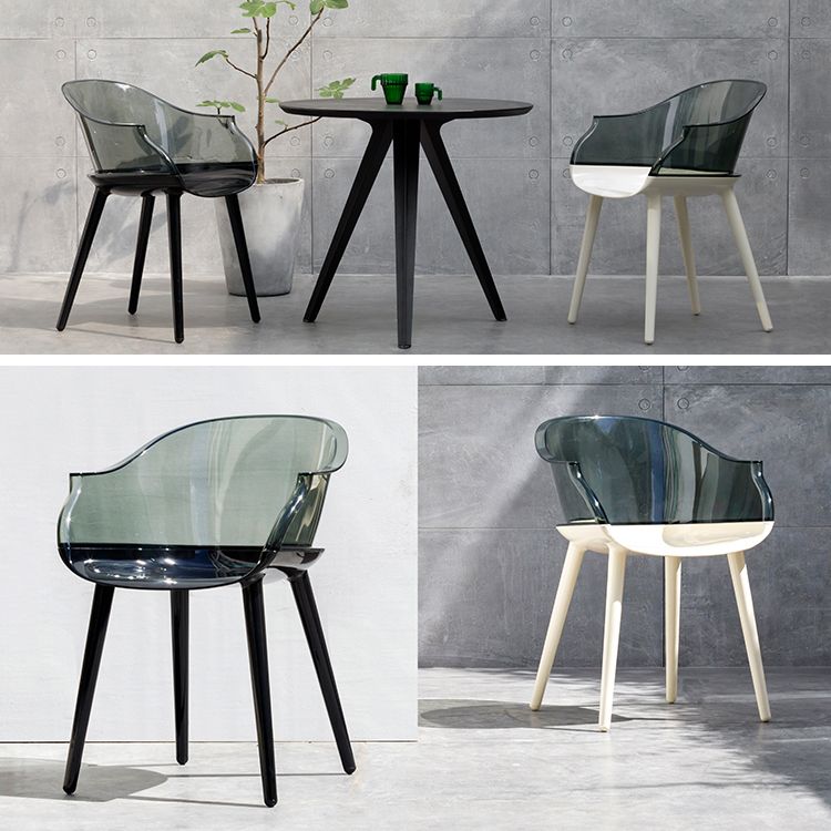 Contemporary Plastic Indoor-Outdoor Chair of 23'' Wide Dining Arm Chair