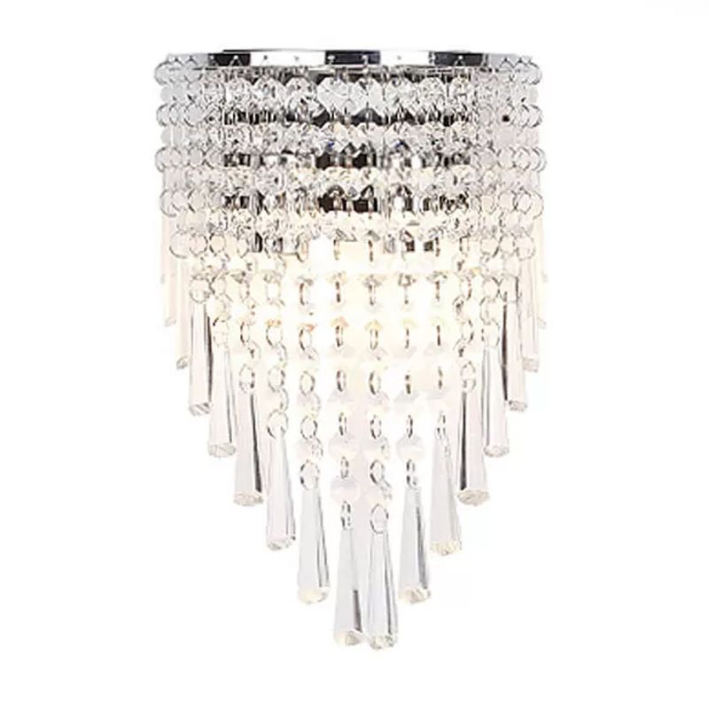 2-Light Unique Shape Wall Light Fixture Modern Crystal Wall Mounted Lighting