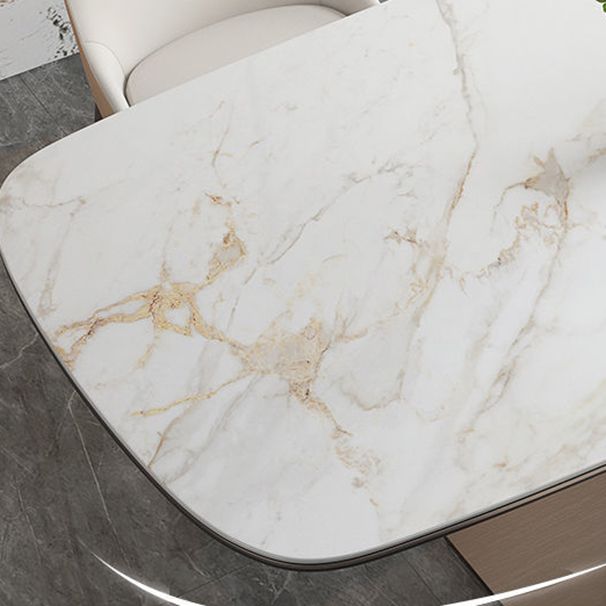 Nordic Sintered Stone Top Dining Set Rectangular 1/4/5/7 Pieces Dinette Table Set