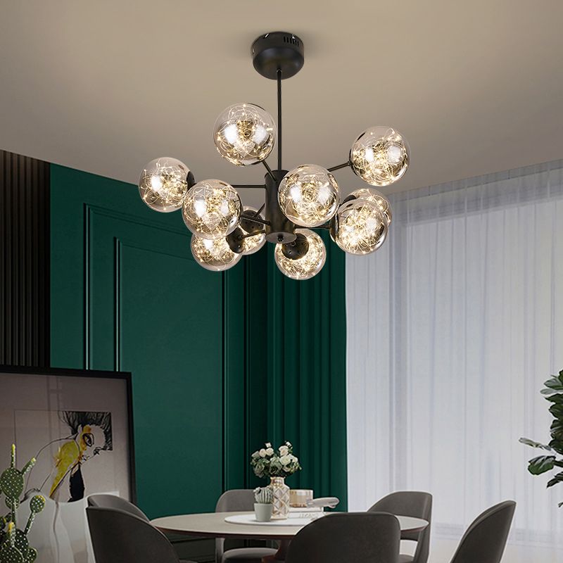 Stile di semplicità Nordic Orb vetro lampadario LED LED LIGHT SCARICA ALIMENTAZIONE MOLECOLA PENSI