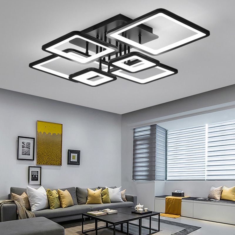 Lámpara de techo de montaje empotrado de metal contemporáneo para sala de estar y dormitorio