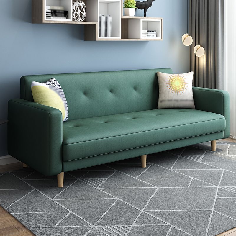 Contemporary Square Arm Sofa Tufted Back Sectional for Living Room