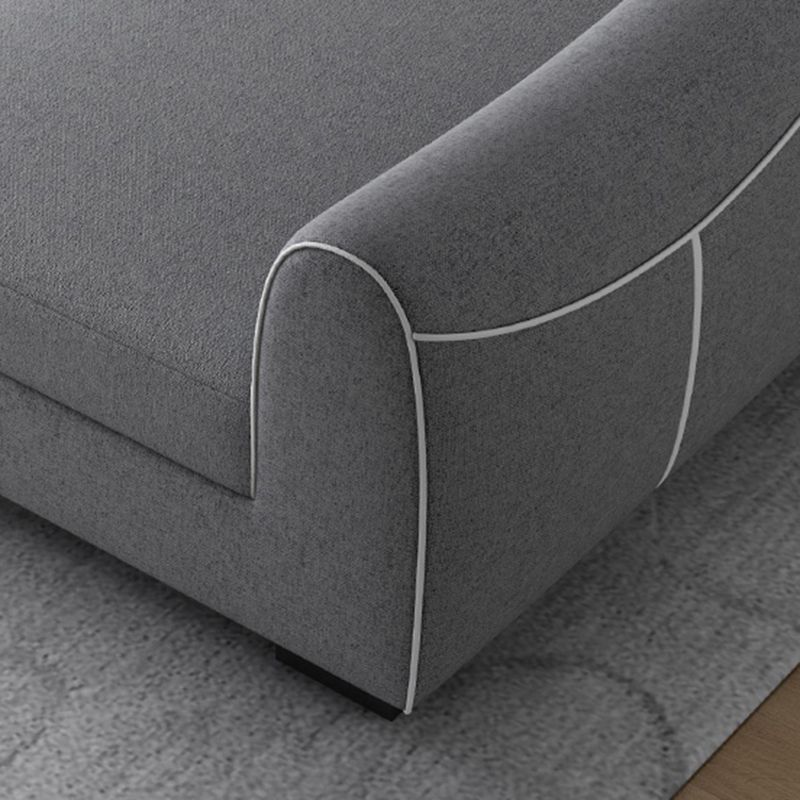 Contemporary Sewn Pillow Back Sofa & Chaise Square Tufted Sofa