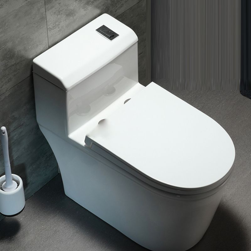Contemporary 1 Piece Flush Toilet White Floor Mounted Urine Toilet for Washroom