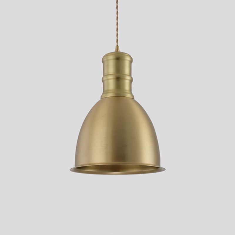 Minimalistische hangende hanglamp messing messing gearceerde hangerverlichting met metalen schaduw