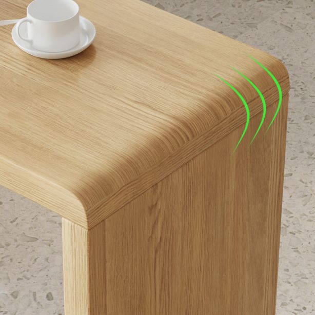 Solid Wood Bar Dining Table Pedestal Rectangle Bistro Bar Table in Natural with Shelves