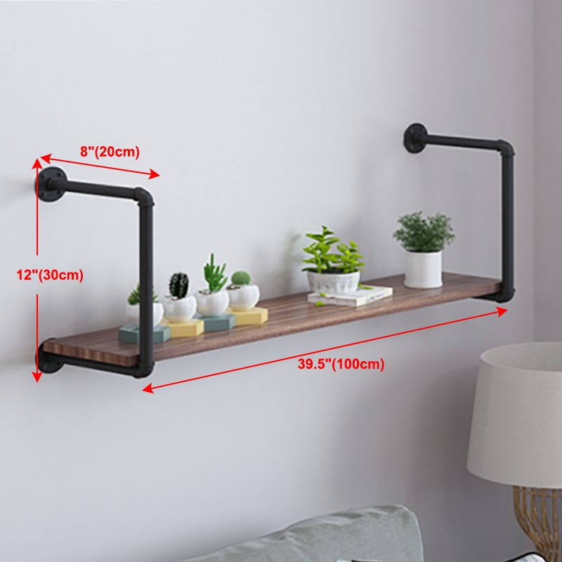 7.87"W Bookshelf Industrial Style Wall Mounted Solid Wood Bookcase for Home Office