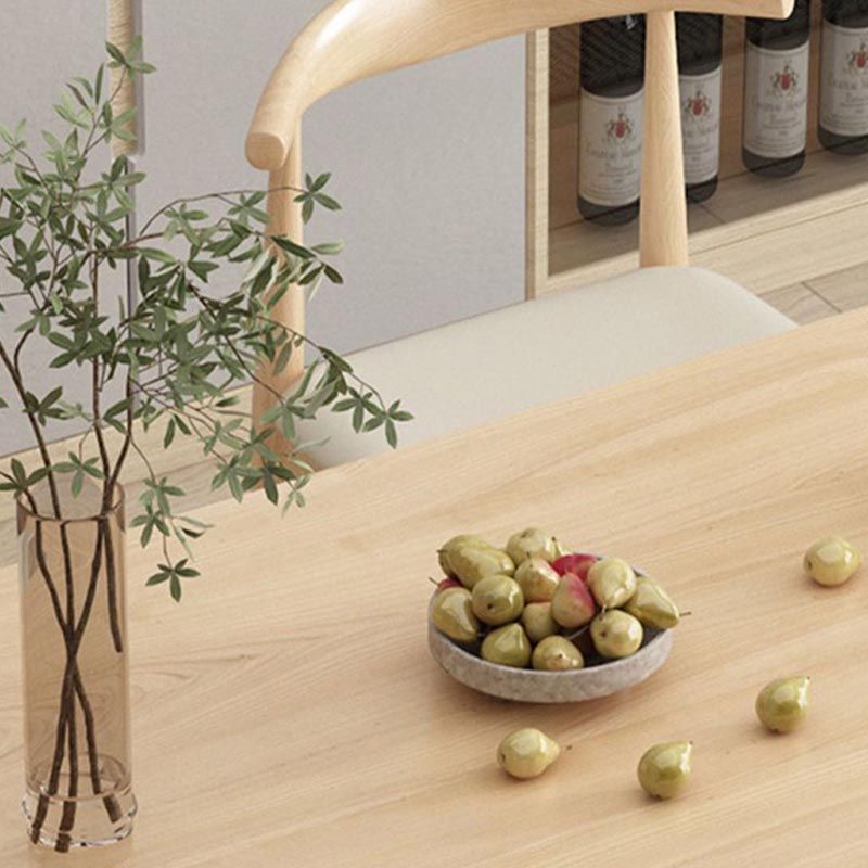 Modern Wood Double Pedestal Dining Table Natural Oval Table for Kitchen