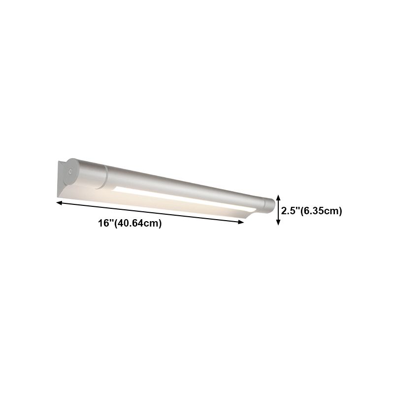 Modern Simple Aluminum Vanity Light Cylinder Shape Vanity Lamp with PC Shade for Bedroom