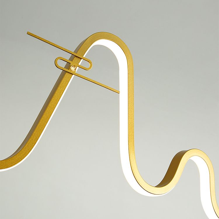 Linear Shape Island Light Modern Style Metal Single Light Pendant Light