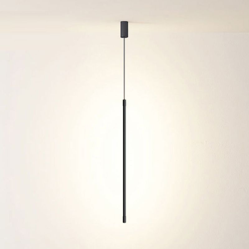 Linear Shape Hanging Light Modern Style Metal 1 Light Hanging Lamp for Dining Room