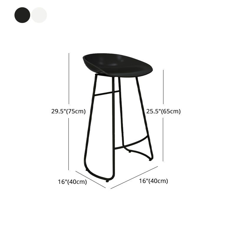 Modern Armless Backrest Counter Stool Iron Cashier Bar Stool with Acrylic Seat and Pedal