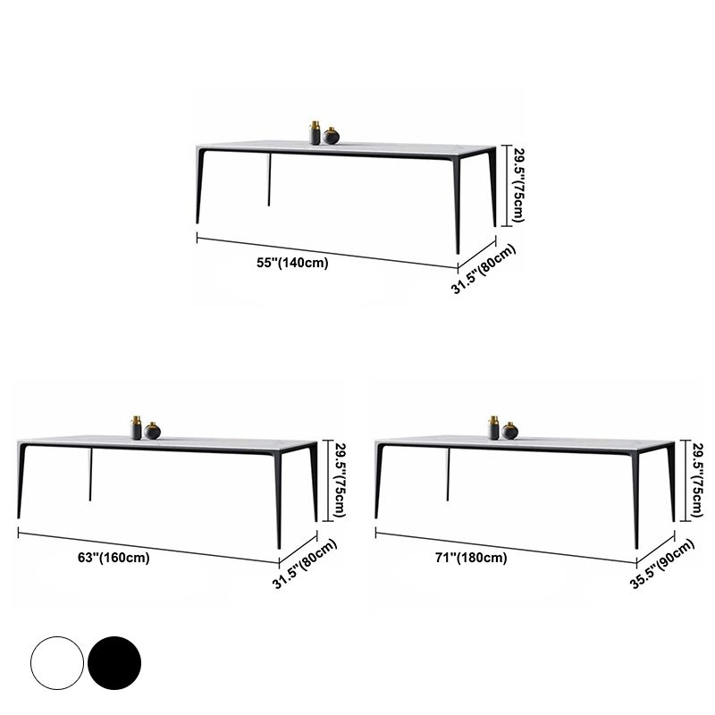 Industrial Standard Rectangle Dining Table Sintered Stone Top Dining Table for Kitchen