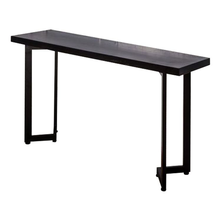Mid-Century Modern Console Table with Wooden Rectangle Top for Hall