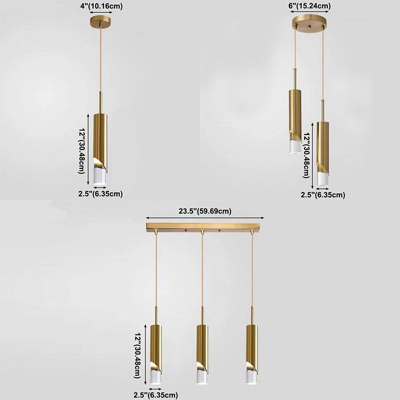 Stile moderno Acrilico Acrilico Ampiccamento Luci a sospensione Lampade cilindriche per camera da letto