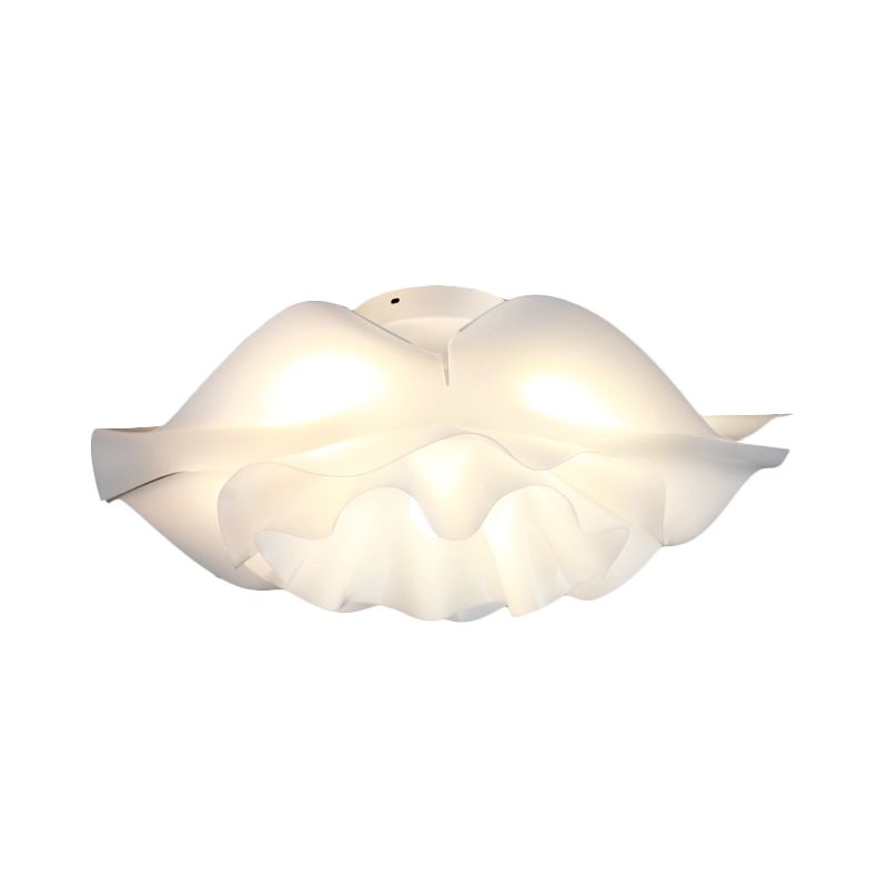 Modern Stylish Frill Layer Flush Mount Acrylic Bedroom LED Ceiling Lighting Fixture in White