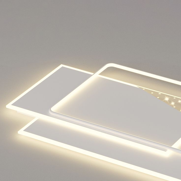 Modern Metal LED Flush Mount Geometric Shape Ceiling Lamp with Acrylic Shade for Bedroom