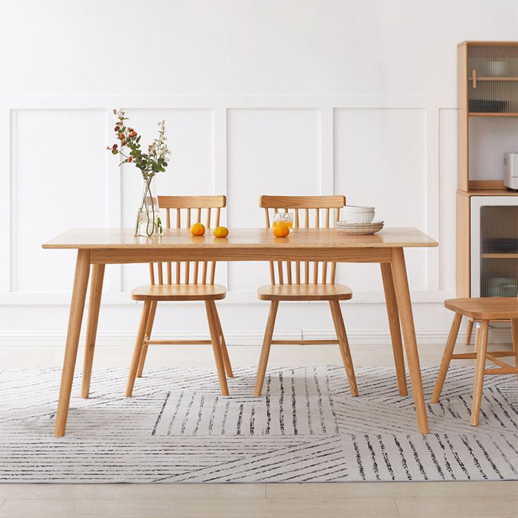 Solid Wood Industrial Dining Table Rectangle Standard Dining Table for Kitchen
