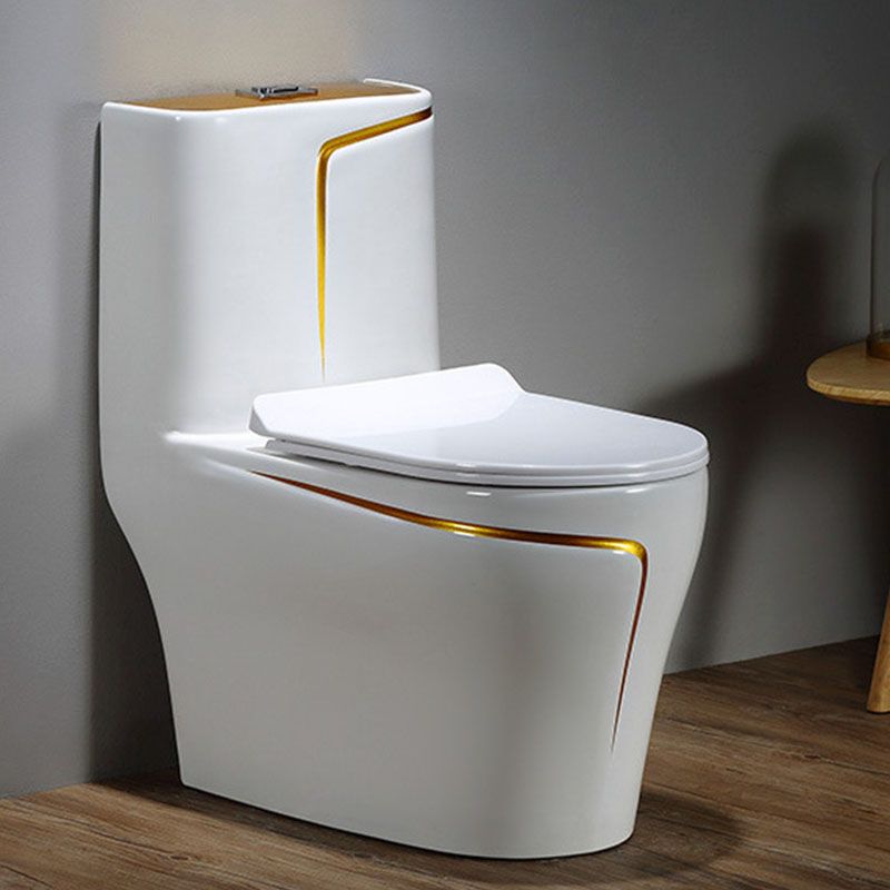 Simple Household Toilet Ceramic Siphon Jet Toilet with Pumping Mute Water-saving