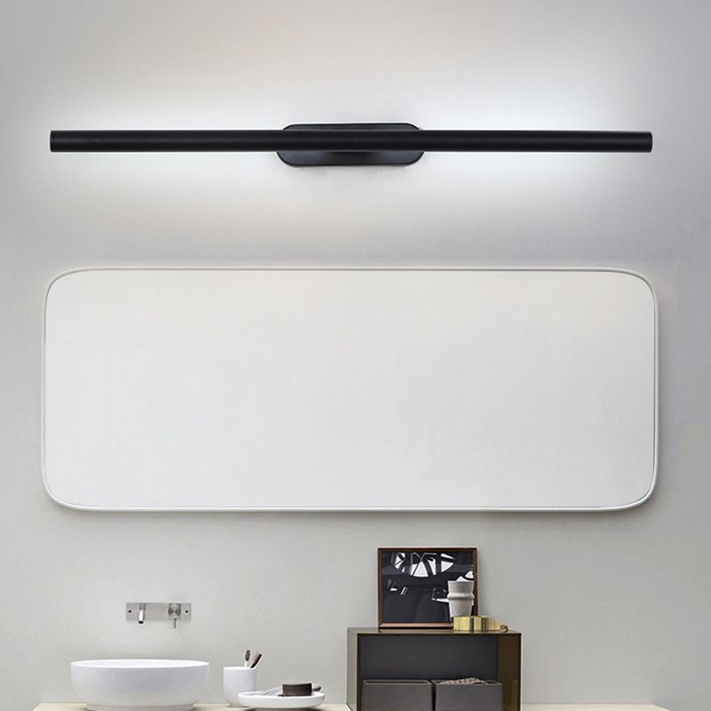 Tubo de tocador de metal iluminación LED moderno LED blanco/pared negra en luz blanca/cálida/natural, 19 "/23"/27 "de ancho