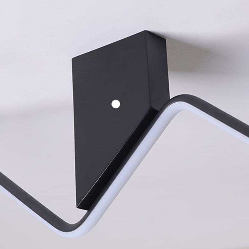 1 Light Linear Flush Mount Ceiling Light Modern Metal Ceiling Light Fixture