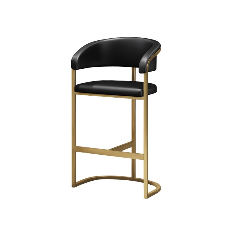 Glam Style Leather Bar Stool Backrest Counter Stool for Bristol