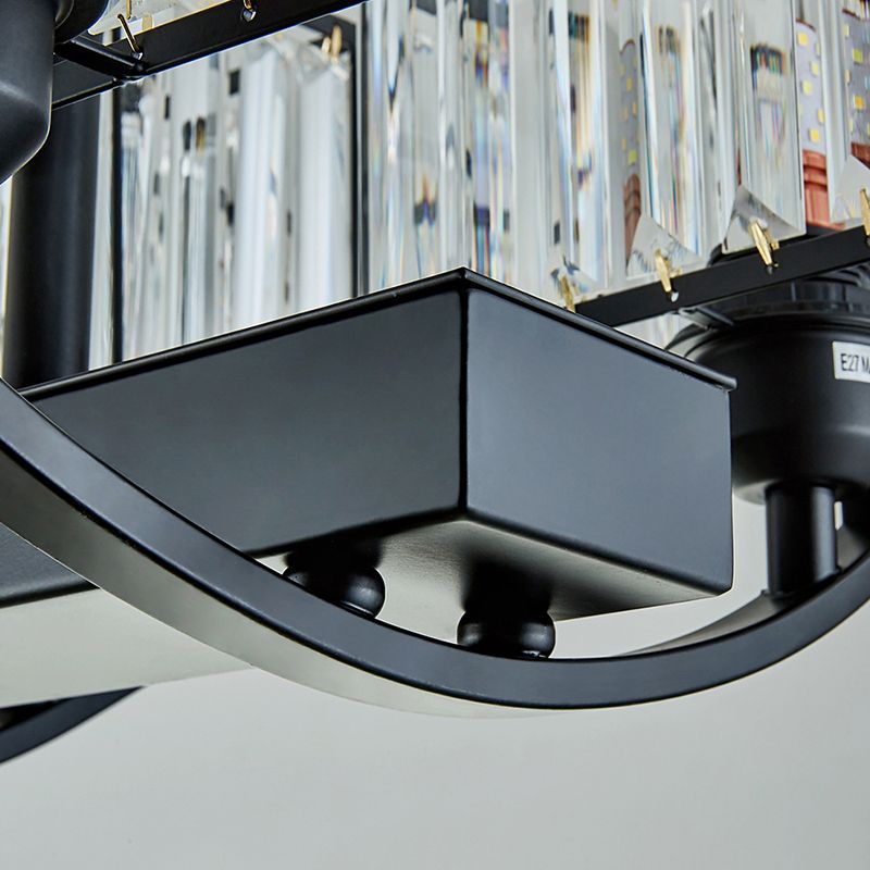 Rectangle Shaded 6 Lights Kitchen Island Lighting Statement Design for Living Room