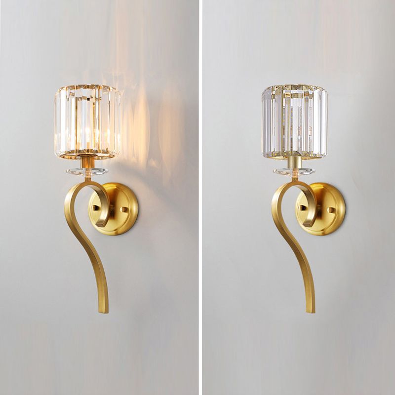 Geometric Wall Lighting Contemporary Crystal 1 Light Wall Sconce