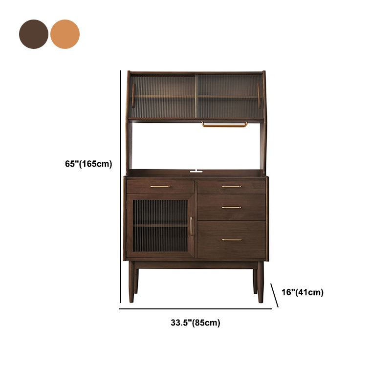 4-Drawer Sideboard Contemporary 3-Door Dining Server for Living Room