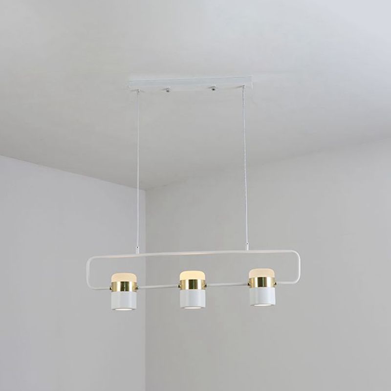 Cylinder Island Lighting Contemporary Metal Island Chandelier Lights for Kitchen