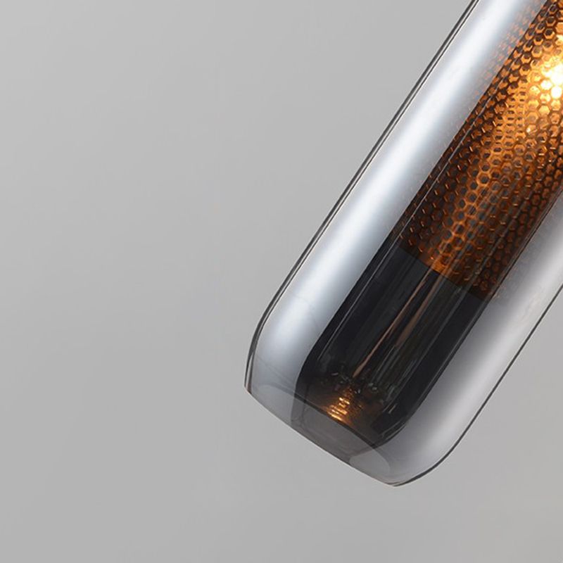Vetro di illuminazione geometrica in stile industriale 1 luci a soffitto appeso alla luce