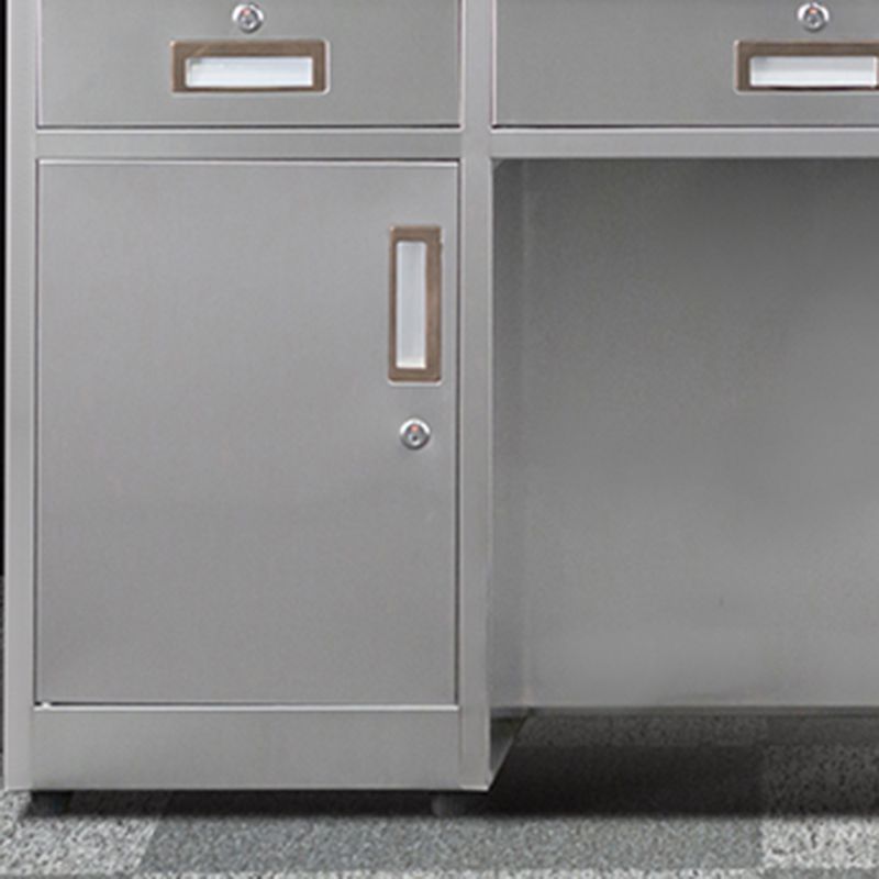 Rectangular Shaped Silver Office Desk with 3/5 Drawers for Office