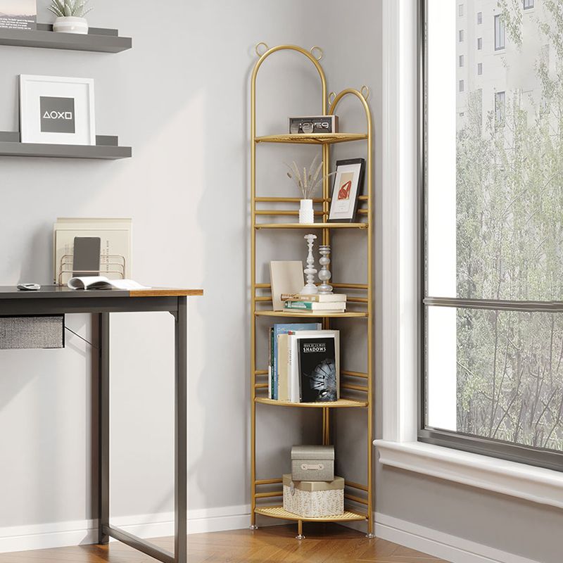 Urban Metal Open Shelf Bookcase Vertical Shelves Included Bookshelf for Study Room