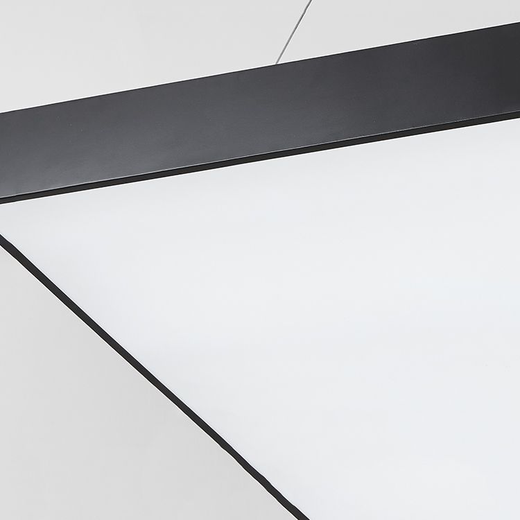 Metalen vierkante vorm hangend licht modern 1 licht spoelbevestiging verlichtingsarmaturen in zwart