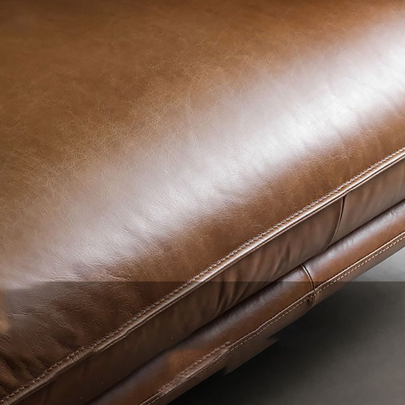 Faux Leather Sofa 31.49" High Tuxedo Arm Sofa with Loose Back