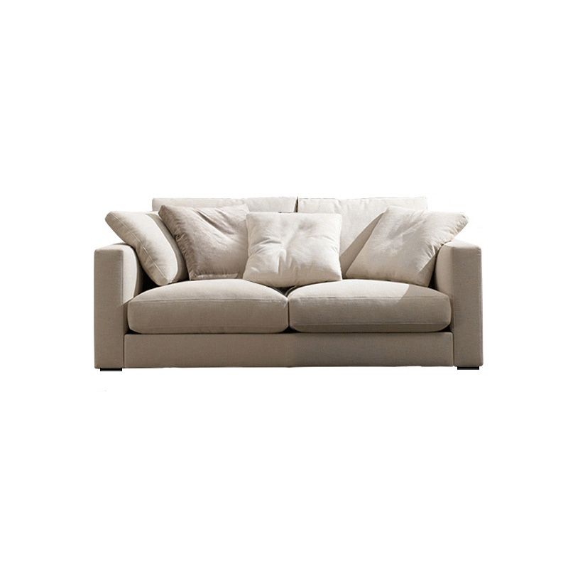 Sponge/latex Seat Filling Imitation Leather & Cotton & Linen Upholstered Rectangular Sofa