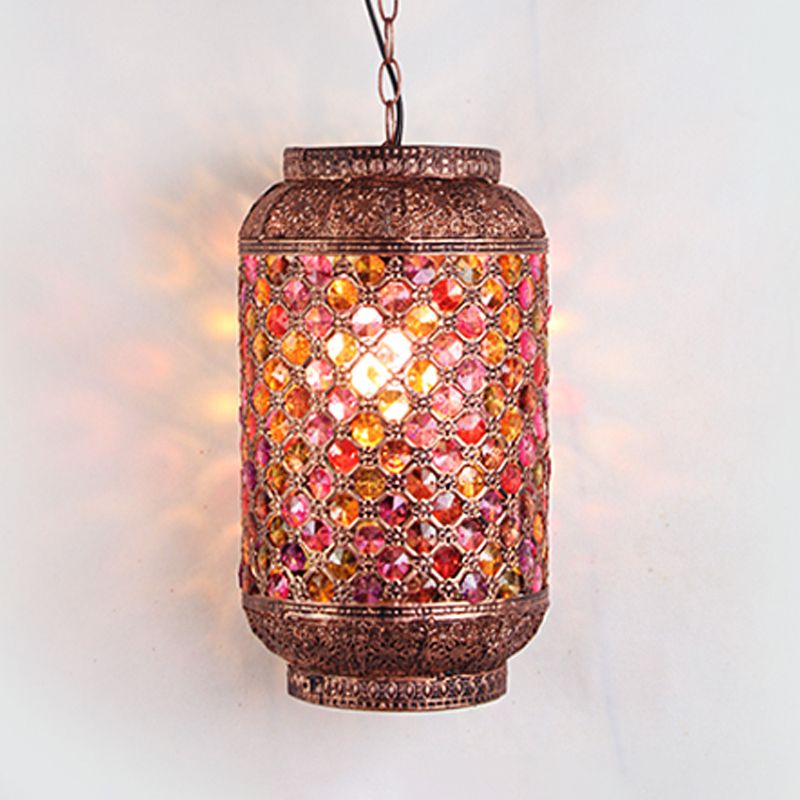 Single scavato ellisse a sospensione boemia rame lampada a sospensione a 1 luci per soggiorno