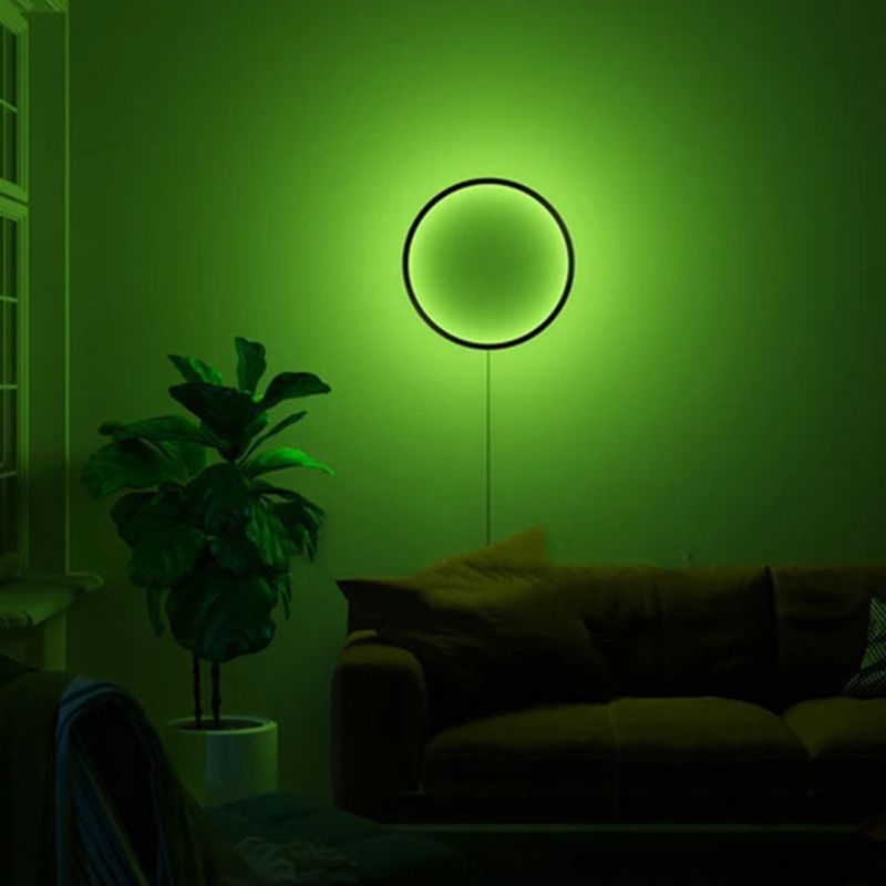 Metal Hoop Wall Mounted Light Modern Style 1 Light Wall Light Sconces
