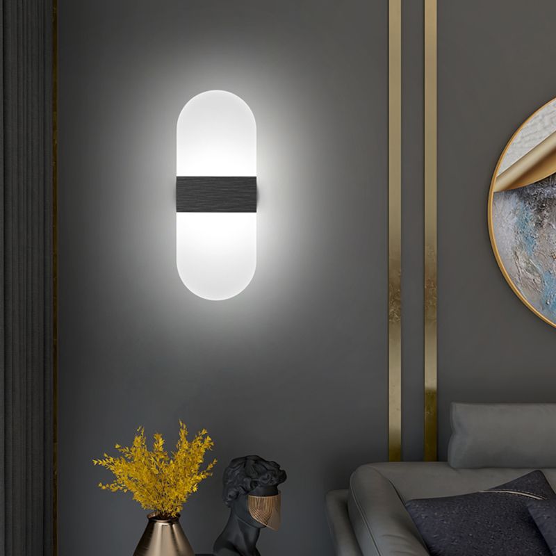Lampada da parete per tonalità rettangolare in alluminio modernista Light Sconce a 1 luce per camera da letto