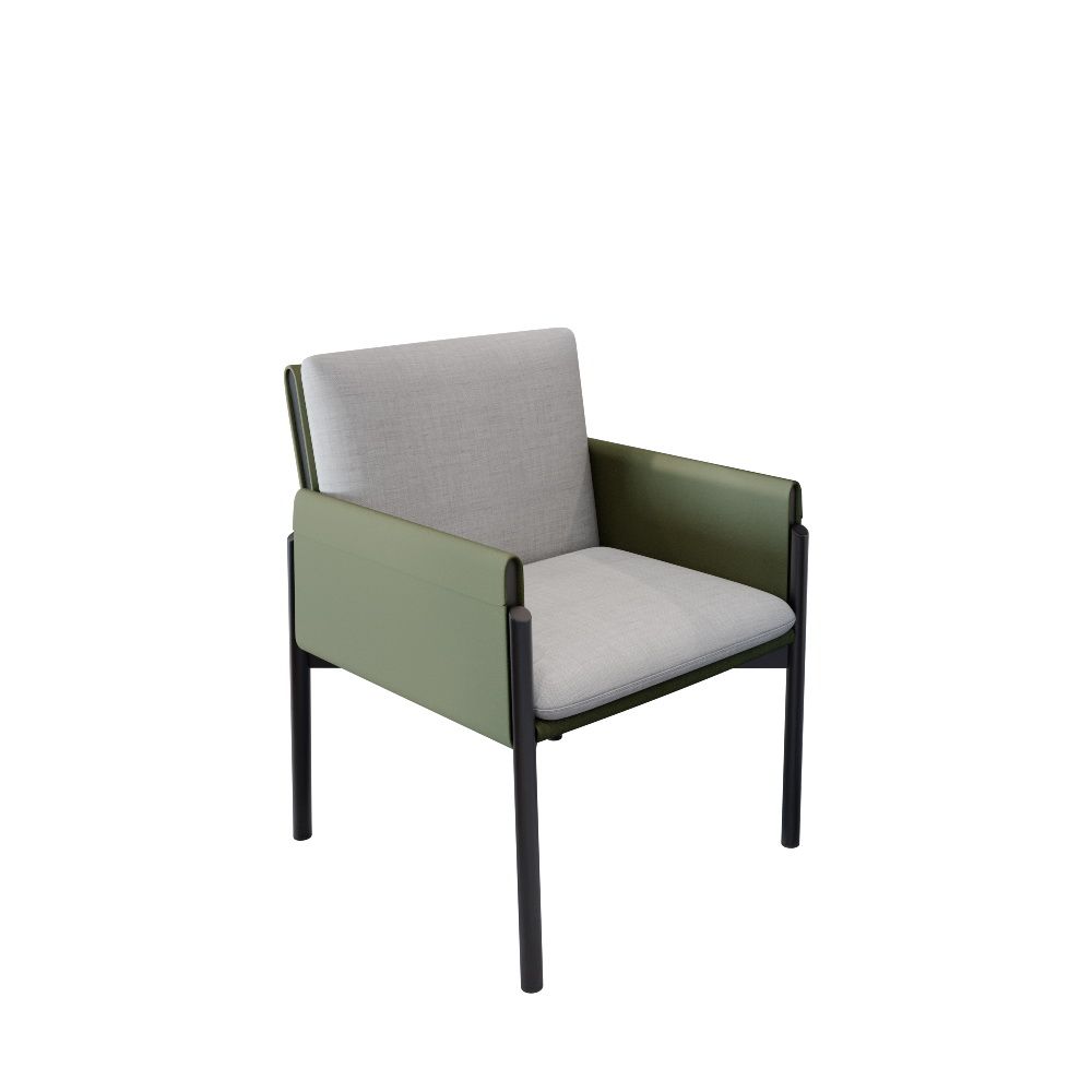 Industrial Kitchen Side Chair Parsons Back Black Legs Dining Arm Chair