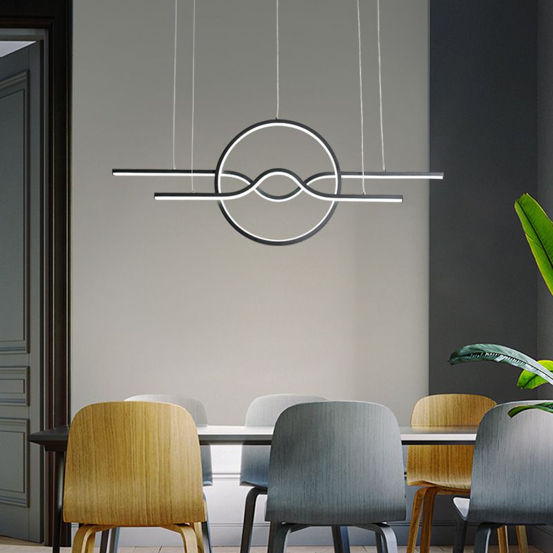 Idee di illuminazione dell'isola geometrica moderna lampadario metallo 3 luci del soffitto isola per sala da pranzo
