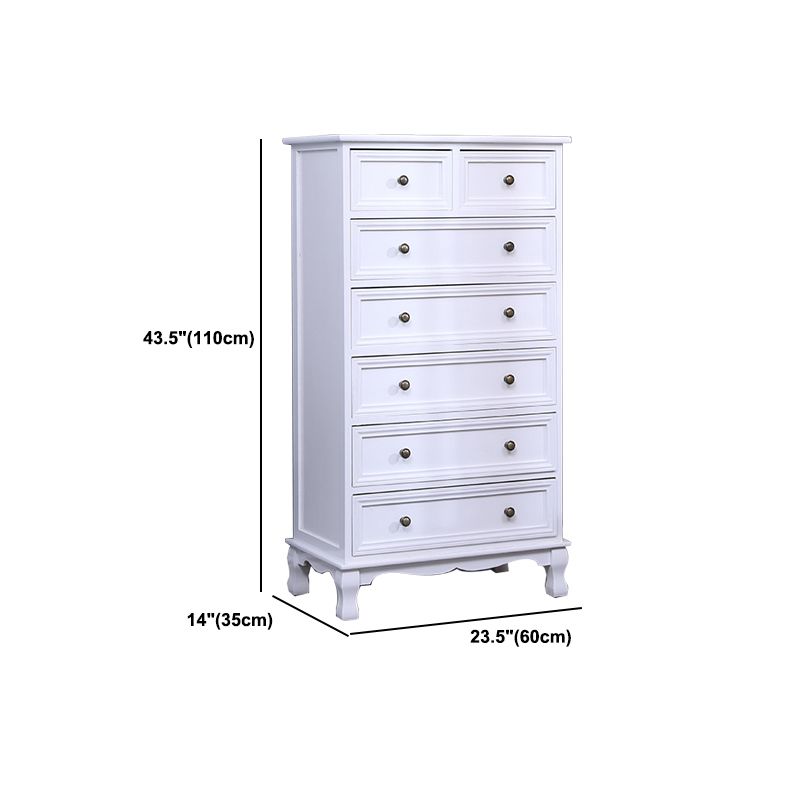 14" D Solid Wood Storage Chest Traditional Vertical Lingerie Chest with Drawers