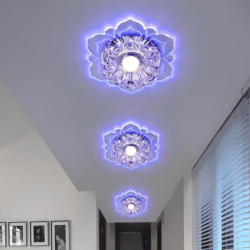 Blossom Shade Crystal Flush Light Moderne stijl Helder LED-plafondlamp voor foyer