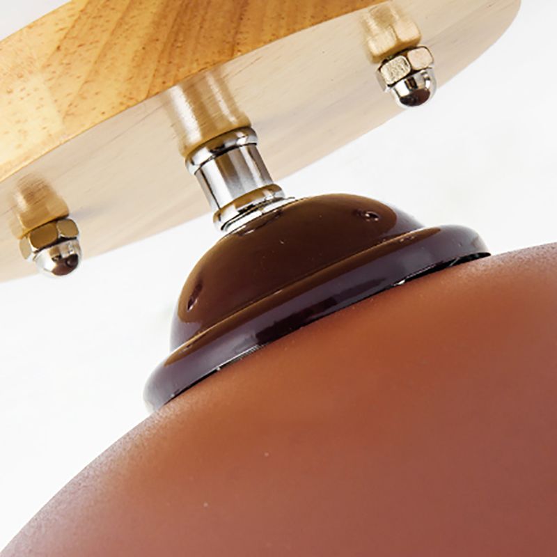 Red/Pink/White/Gray Domed Semi Flushmount Light Macaron Metal 1 Head Bedroom Semi Flush Ceiling Light, 12" W