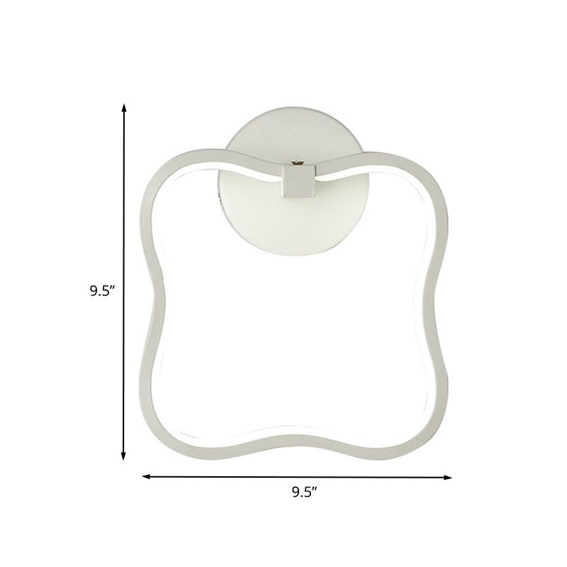 Éclairage mural carré incurvé blanc minimaliste LED MONDE MUR ACRYLIQUE LED MONDE EN BLANC / CHAUD