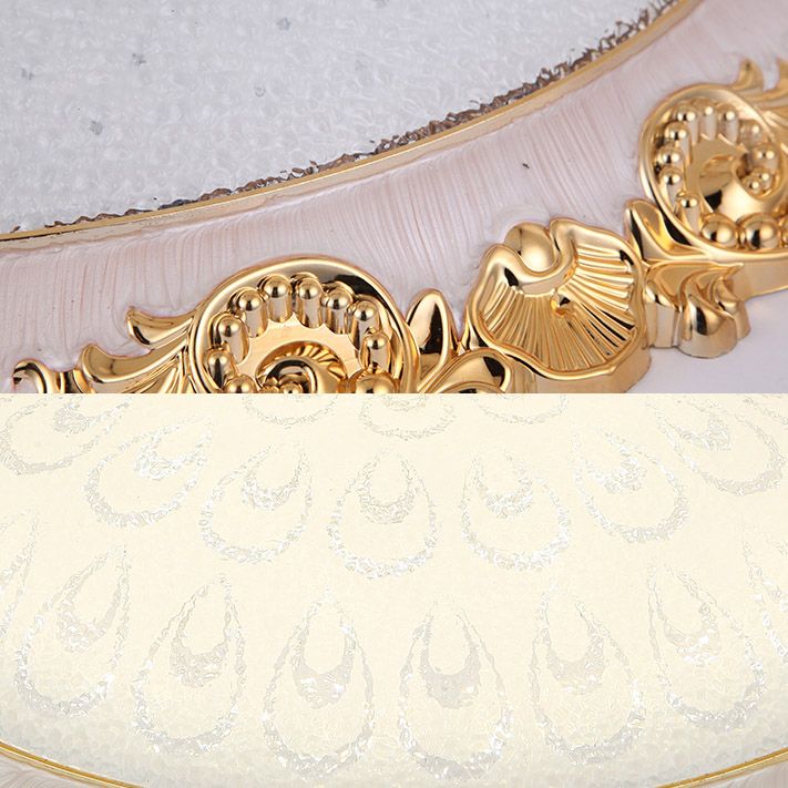 1-Light Bedroom Flush Ceiling Light Traditional Dome Flush Mount Lamp with Glass Shade