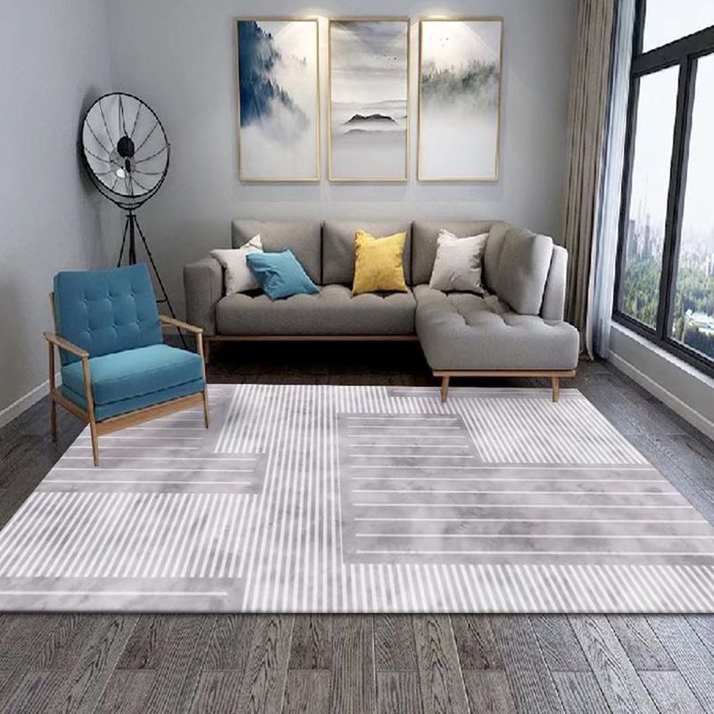 Modern Carpet Polyester Geometric Print Area Rug Stain Resistant Rug for Living Room