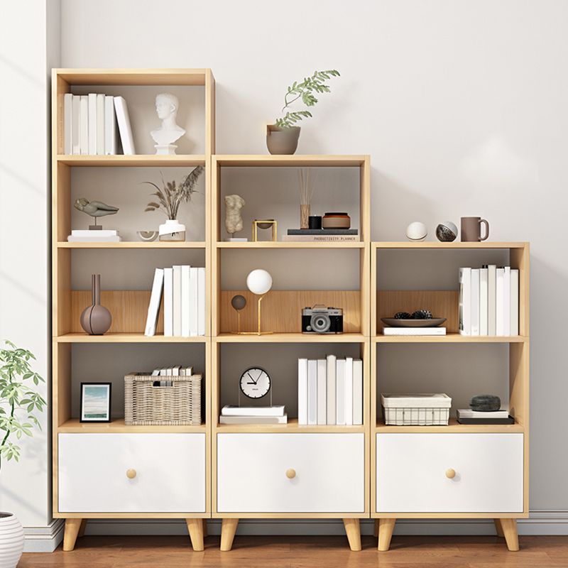 Contemporary Standard Book Shelf Engineered Wood Open Bookcase