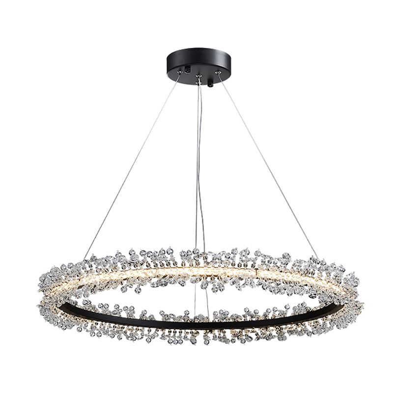 1 Light Linear Pendant Lights Modern Crystal Pendant Lighting Fixture for Living Room