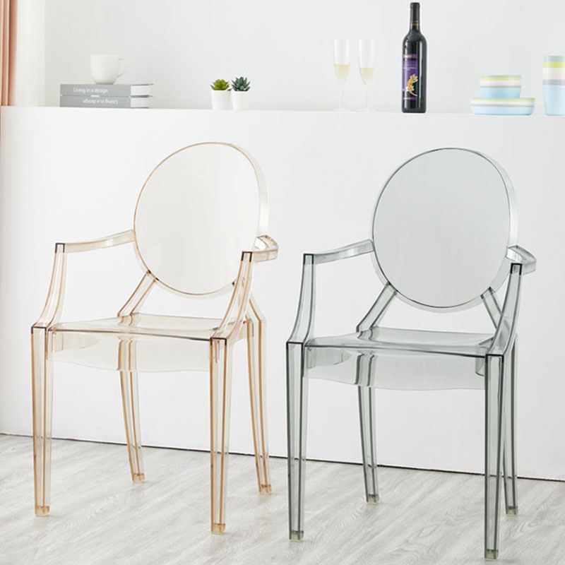 Chaise latérale de salle à manger à dossier ouvert au design moderne, fauteuil de salle à manger en plastique pour la maison